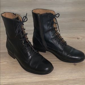 FRYE black leather combat boots